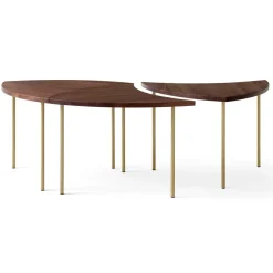 &Tradition Side Tables*Pinwheel side table HM7, Walnut BrownGold-coloured