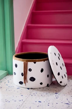 Kid's Concept Children's Chairs|Children's Chairs*Pippi pouf with storage Ø40x30.5 cm, Multi