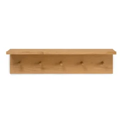 Ferm Living Clothes Hooks & Hangers*Place Rack hooks and shelf oak, Medium Brown