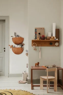 Ferm Living Clothes Hooks & Hangers*Place Rack hooks and shelf oak, Medium Brown