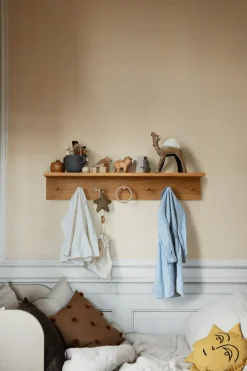 Ferm Living Clothes Hooks & Hangers*Place Rack hooks and shelf oak, Large Brown