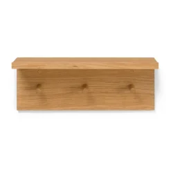 Ferm Living Clothes Hooks & Hangers*Place Rack hooks and shelf oak, Small Brown