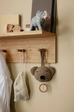 Ferm Living Clothes Hooks & Hangers*Place Rack hooks and shelf oak, Small Brown