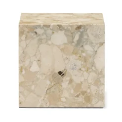Audo Copenhagen Side Tables*Plinth Cubic pedestal 40x40 cm, Kunis Breccia Beige