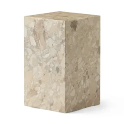Audo Copenhagen Side Tables*Plinth tall sidetable 30x30x51 cm, Kunis Breccia Beige