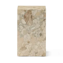Audo Copenhagen Side Tables*Plinth tall sidetable 30x30x51 cm, Kunis Breccia Beige