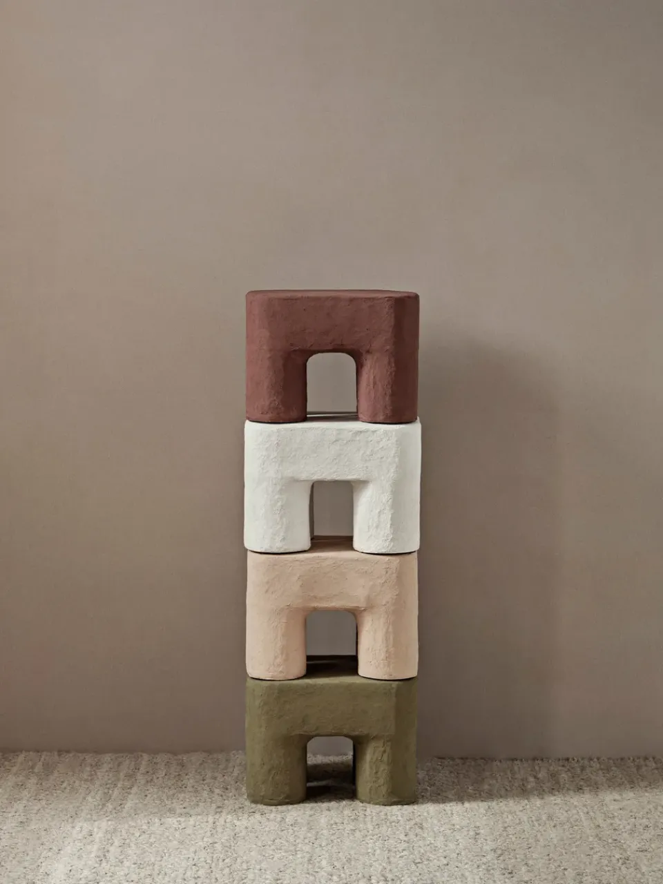 Ferm Living Children's Chairs|Children's Chairs*Podo stool, Red Brown RedBrown
