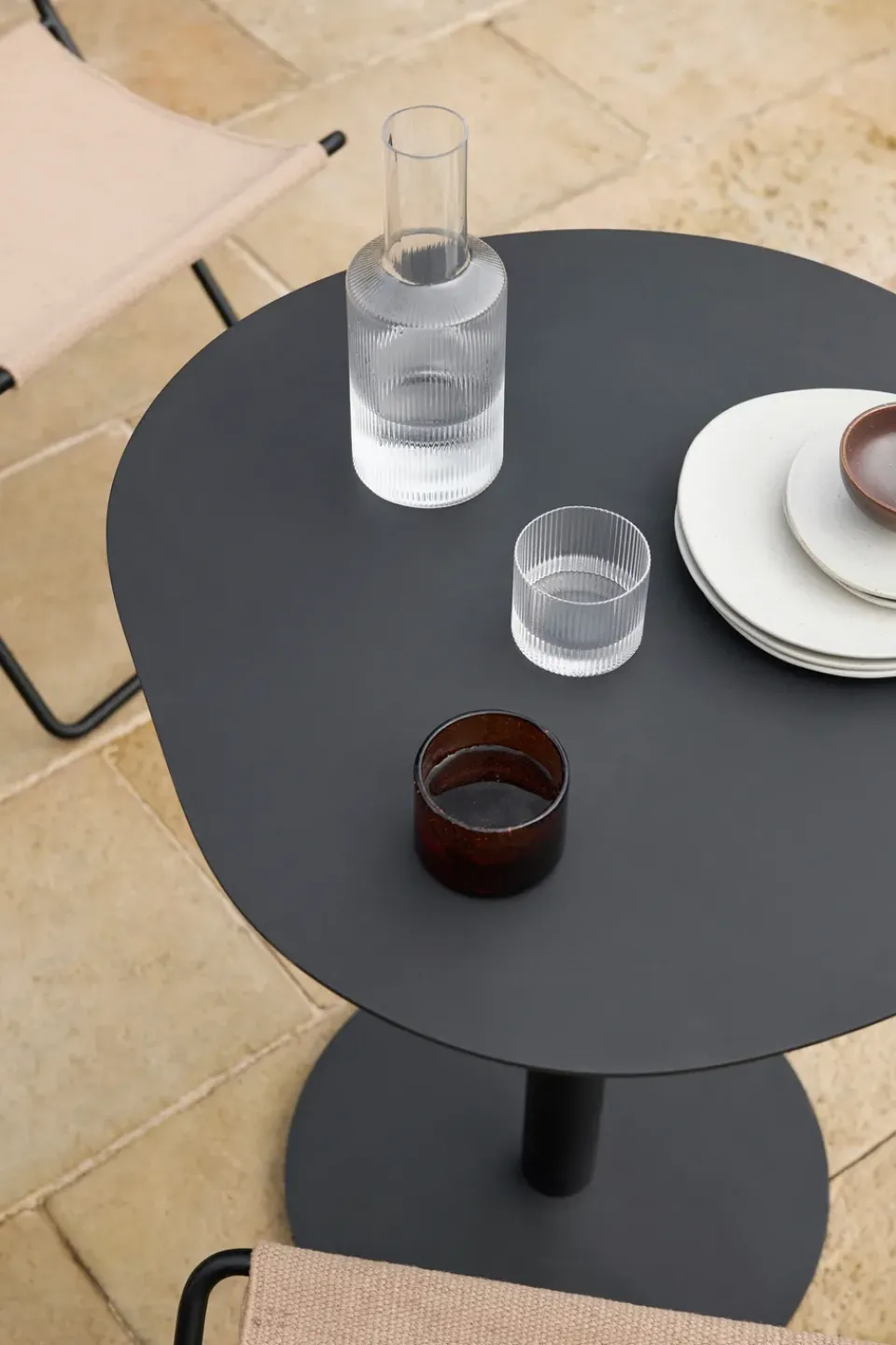Ferm Living Balcony Furniture|Table For Outdoor Use*Pond coffee table Ø64x72 cm, Black