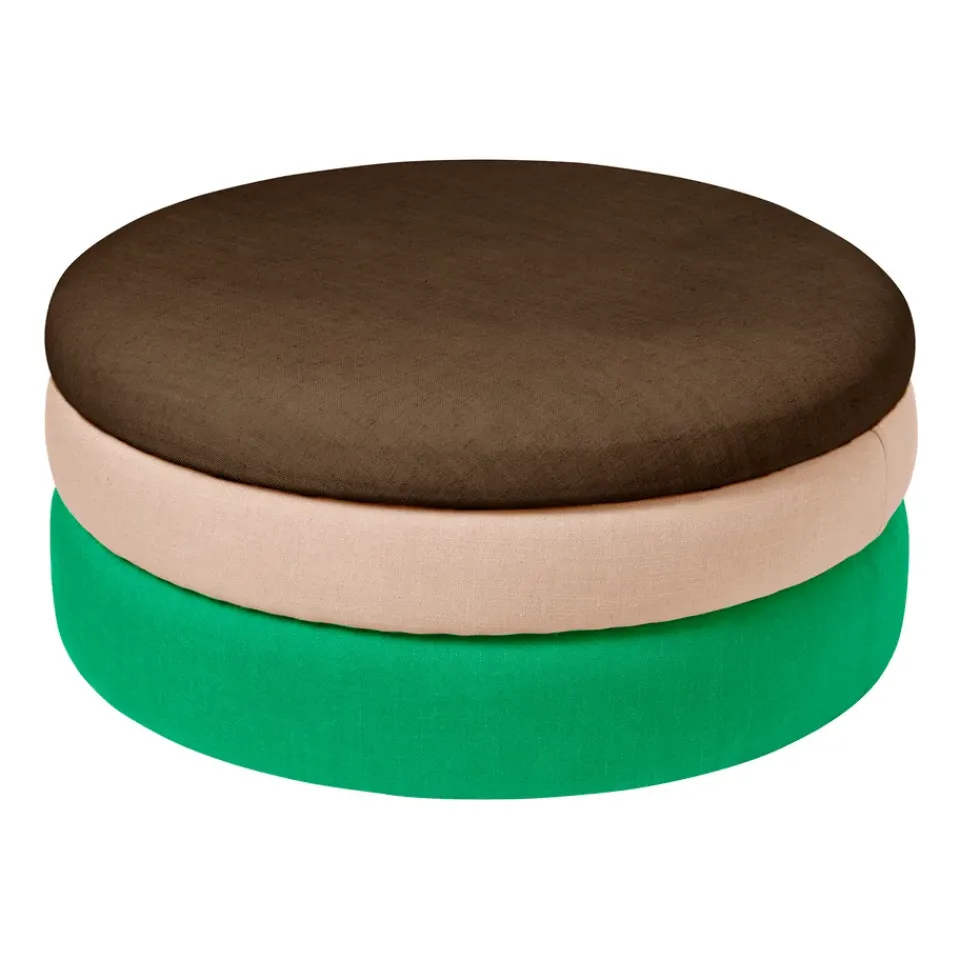 Broste Copenhagen Sitting Poufs*Pond pouffe 30 cm, Emerald green-rose-coffee GreenPinkBrown