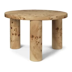 Ferm Living Coffee Tables*Post coffee table small 65 cm, Burl veneer Beige