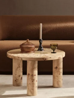 Ferm Living Coffee Tables*Post coffee table small 65 cm, Burl veneer Beige