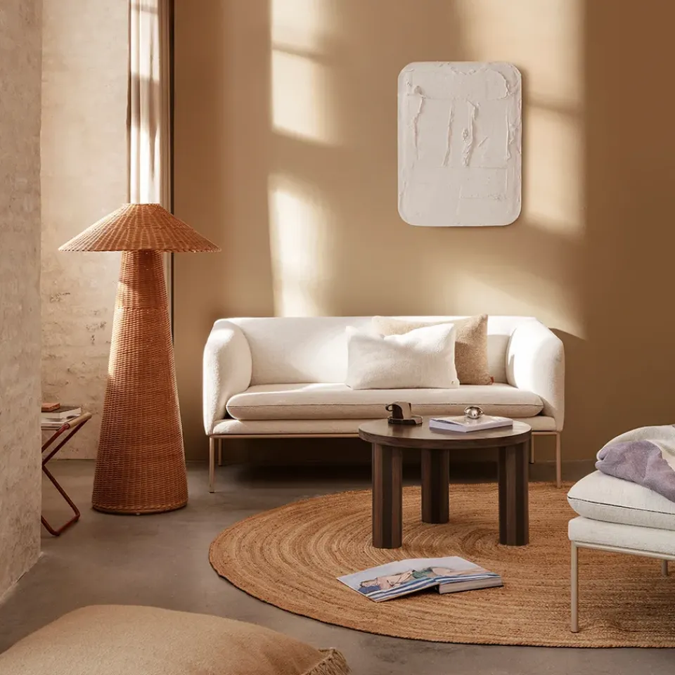 Ferm Living Coffee Tables*Post Coffee table, Smoked oak, large, lines Beige