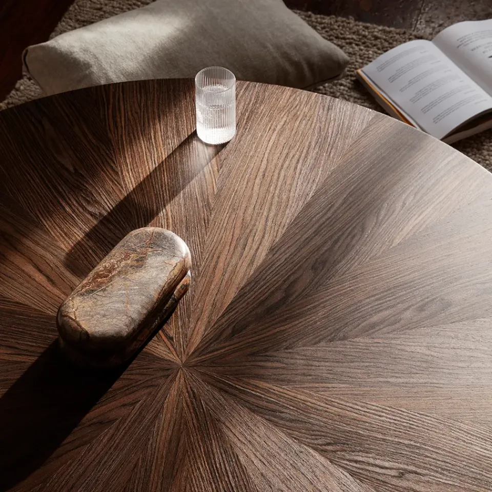 Ferm Living Coffee Tables*Post Coffee table, Smoked oak, small, lines Beige