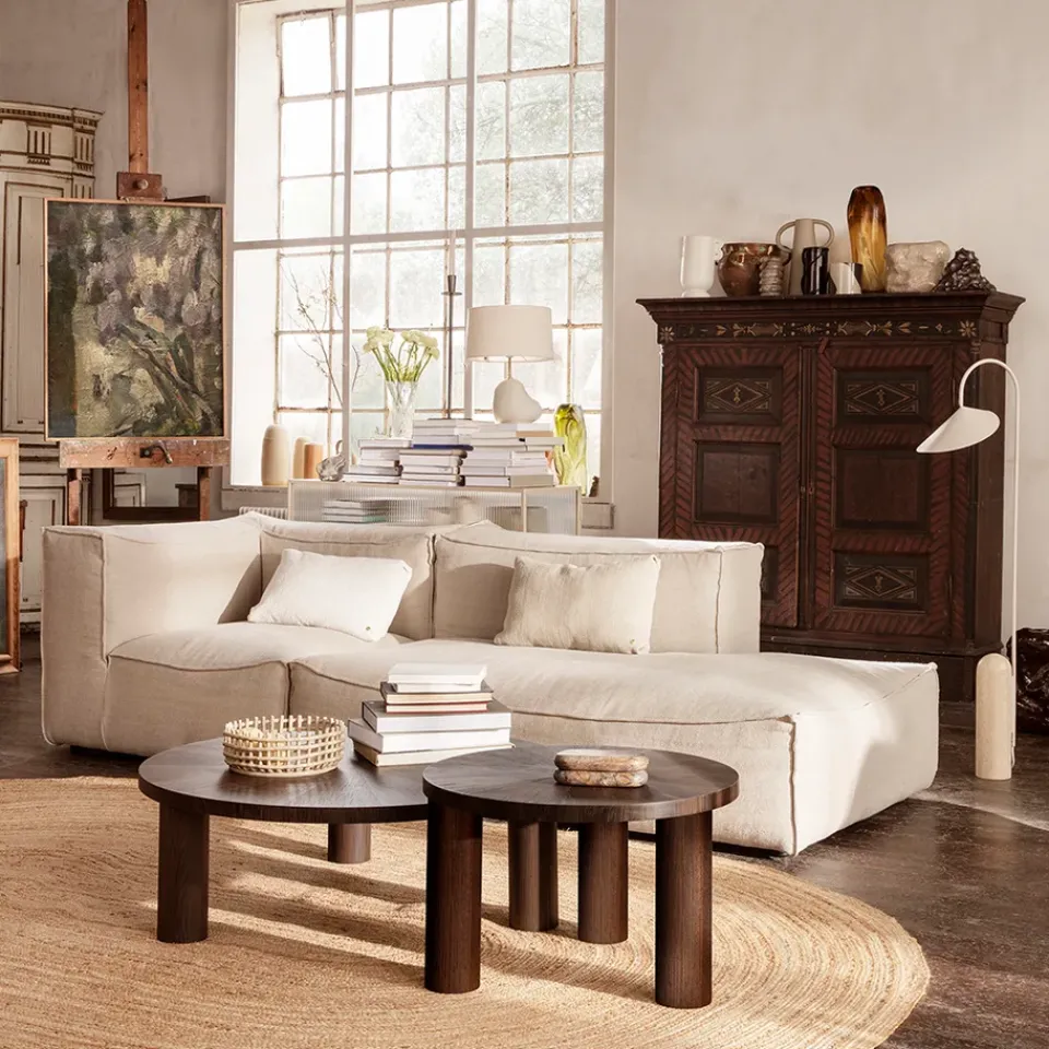 Ferm Living Coffee Tables*Post Coffee table, Smoked oak, large, stars Beige