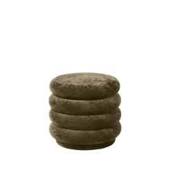 Ferm Living Sitting Poufs*Pouf Round pouf, Fabric faded velvet 3 forest Green