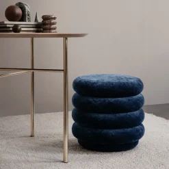 Ferm Living Sitting Poufs*Pouf Round pouf, Fabric faded velvet 26 Beige