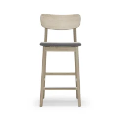 Stolab Bar Stools*Prima Vista bar stool, Fabric blues 9202 /beige. white oil oak stand Brown