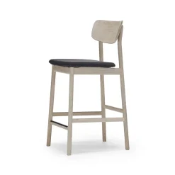 Stolab Bar Stools*Prima Vista bar stool, Fabric blues 9833 . white oil oak stand Black