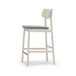 Stolab Bar Stools*Prima Vista bar stool, Fabric blues 9202 /beige-white oiled birch stand Brown