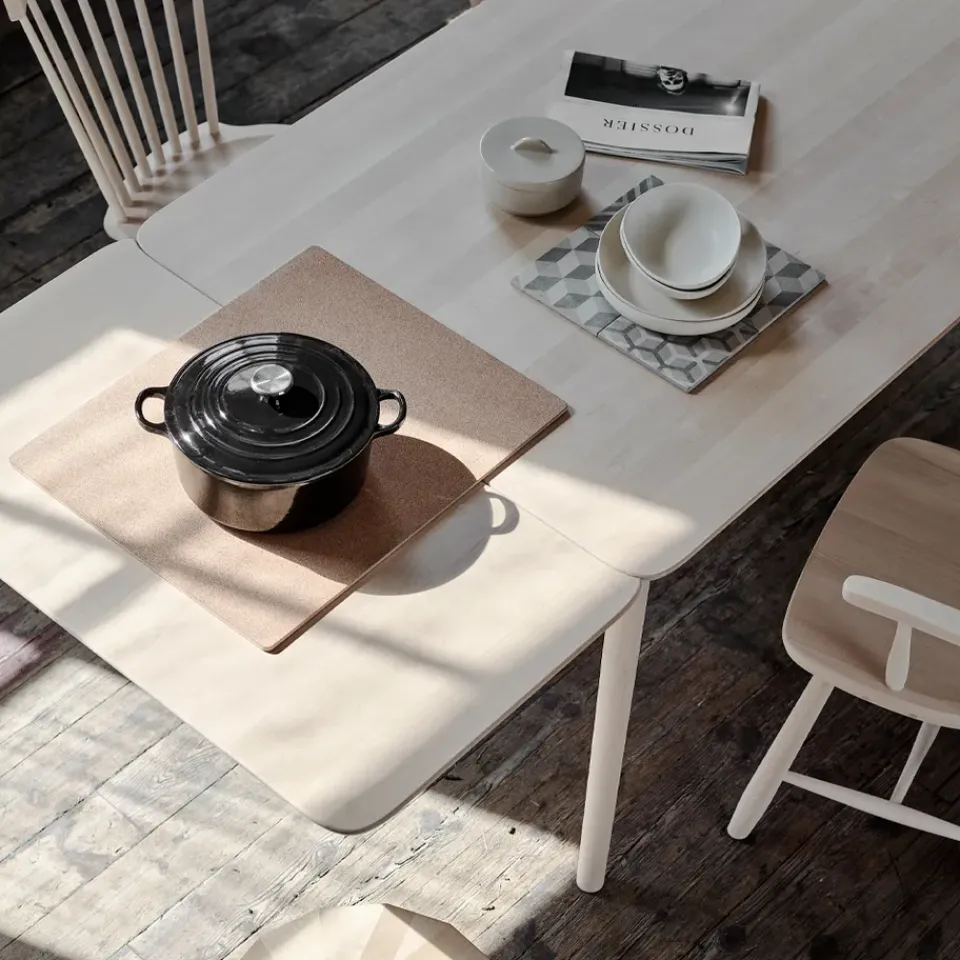 Stolab Dining Tables*Prima Vista dining table, Birch light matt lacquer-180cm-1 insert Beige