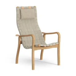Swedese Armchairs & Footstools*Primo arm chair high with neck cushion oiled oak, Natural Beige