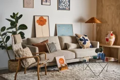 Swedese Armchairs & Footstools*Primo arm chair high with neck cushion oiled oak, Natural Beige