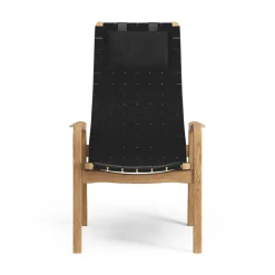 Swedese Armchairs & Footstools*Primo arm chair high with neck cushion oiled oak, Black Beige