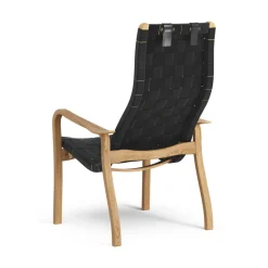 Swedese Armchairs & Footstools*Primo arm chair high with neck cushion oiled oak, Black Beige
