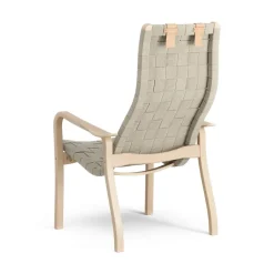 Swedese Armchairs & Footstools*Primo arm chair high with neck cushion laquered beech, Natural Beige