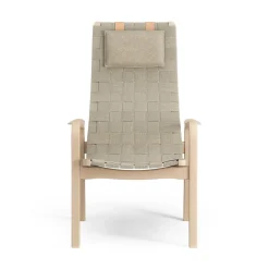 Swedese Armchairs & Footstools*Primo arm chair high with neck cushion laquered beech, Natural Beige