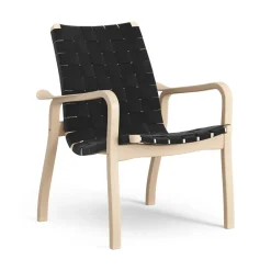Swedese Armchairs & Footstools*Primo arm chair low laquered beech, Black Beige