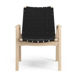 Swedese Armchairs & Footstools*Primo arm chair low laquered beech, Black Beige