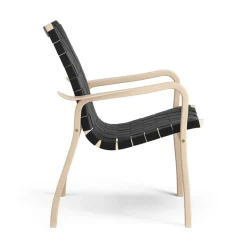 Swedese Armchairs & Footstools*Primo arm chair low laquered beech, Black Beige