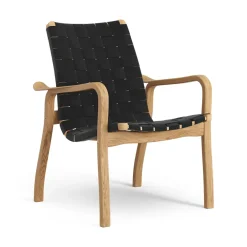 Swedese Armchairs & Footstools*Primo arm chair low oiled oak, Black Beige