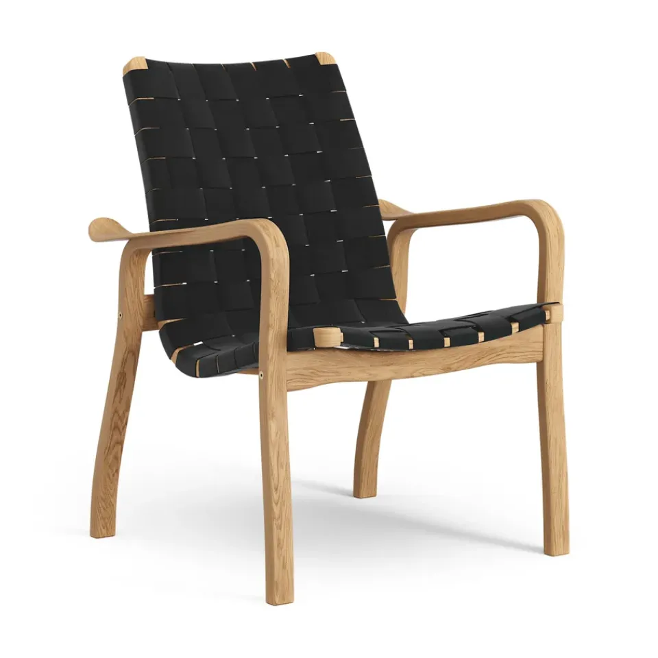 Swedese Armchairs & Footstools*Primo arm chair low oiled oak, Black Beige