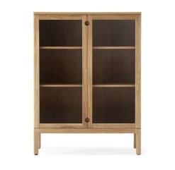Stolab Display & Glass Cabinets*Prio cabinet high, Oak natural oil. glass door Beige