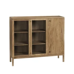 Stolab Dressers & Sideboards*Prio tall bench, Oak natural oil. glass door Beige
