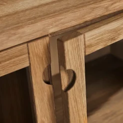 Stolab Dressers & Sideboards*Prio tall bench, Oak natural oil. glass door Beige