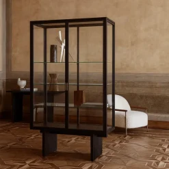 GUBI Display & Glass Cabinets*Private display cabinet, Glass. brown-black stained oak Transparent