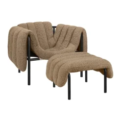 Hem Armchairs & Footstools|Chairs*Puffy lounge chair + ottoman, Sawdust-black grey BrownBlack