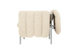 Hem Armchairs & Footstools|Chairs*Puffy lounge chair, Eggshell-stainless steel BeigeSilver-coloured