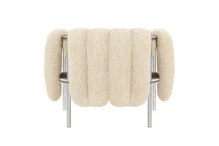 Hem Armchairs & Footstools|Chairs*Puffy lounge chair, Eggshell-stainless steel BeigeSilver-coloured