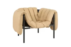Hem Armchairs & Footstools|Chairs*Puffy lounge chair, Sand leather-black grey BrownBlack