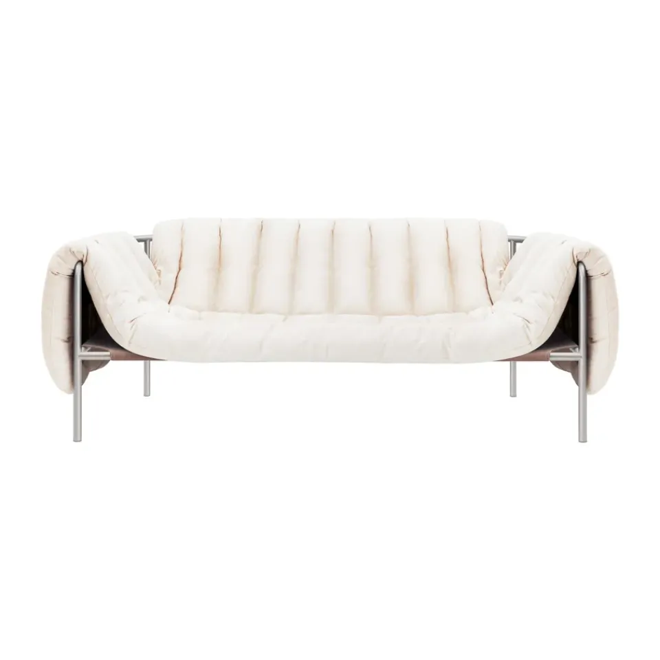 Hem Sofas*Puffy 2,5-seater sofa 205 cm, Natural-stainless steel WhiteSilver-coloured