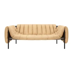 Hem Sofas*Puffy 2,5-seater sofa 205 cm, Sand leather-black grey BrownBlack