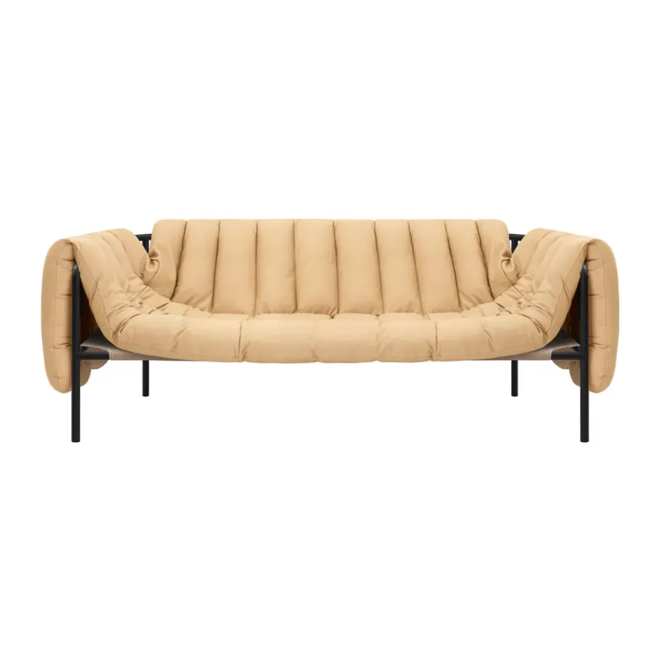 Hem Sofas*Puffy 2,5-seater sofa 205 cm, Sand leather-black grey BrownBlack