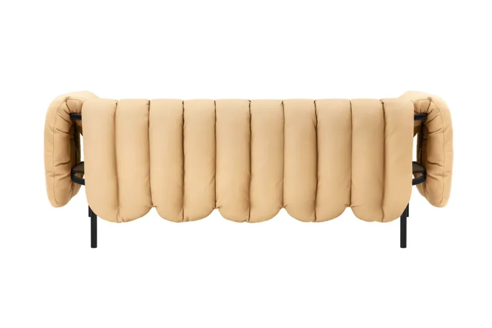 Hem Sofas*Puffy 2,5-seater sofa 205 cm, Sand leather-black grey BrownBlack