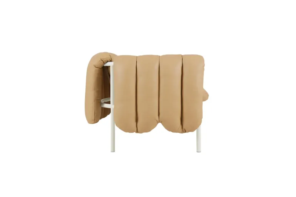Hem Sofas*Puffy 2,5-seater sofa 205 cm, Sand leather-cream BrownWhite