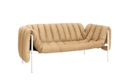 Hem Sofas*Puffy 2,5-seater sofa 205 cm, Sand leather-cream BrownWhite