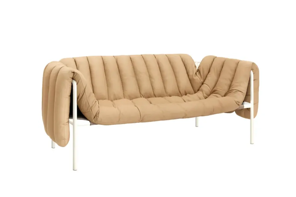 Hem Sofas*Puffy 2,5-seater sofa 205 cm, Sand leather-cream BrownWhite